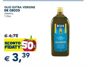 Esselunga De Cecco Olio Extra Vergine Di Oliva Classico 1000 G(ml) offerta