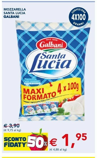 Esselunga Galbani Santa Lucia Mozzarella offerta
