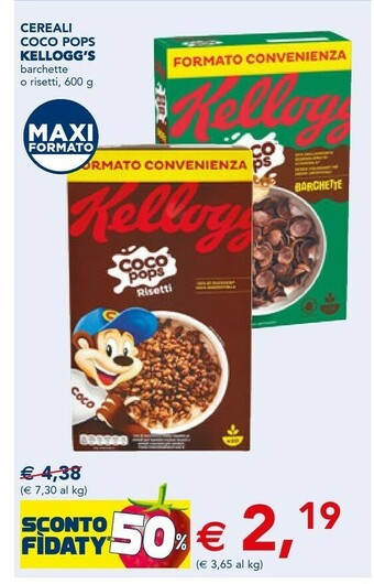 Esselunga Kelloggs Kellogg's Cereali Coco Pops offerta