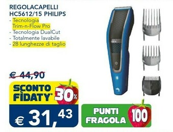 Esselunga Philips HAIRCLIPPER Series 5000 HC5613/15 Tagliacapelli Nero, Blu offerta