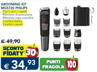 Esselunga Philips MULTIGROOM Series 5000 MG5720/13 Tagliacapelli Nero, Grigio offerta