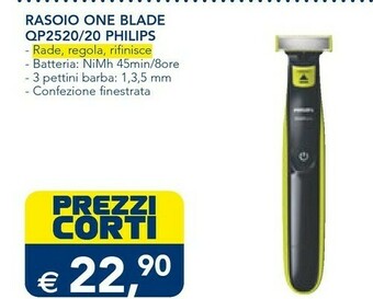 Esselunga Philips QP2520/23 Regolabarba Bagnato E Secco Antracite, Lime offerta