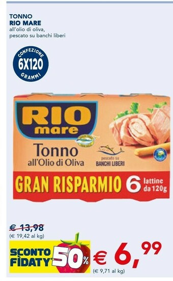 Esselunga Rio Mare Tonno All'Olio Di Oliva 720 G(ml) offerta