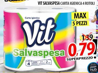 Il Genio Supermercato VIT SALVASPESA CARTA IGIENICA 4 ROTOLI offerta