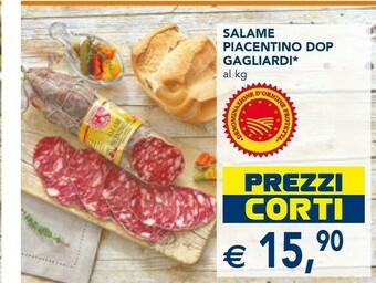 Esselunga Gagliardi Salame Piacentino DOP offerta