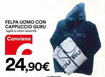 Ipercoop FELPA UOMO CON CAPPUCCIO GURU offerta