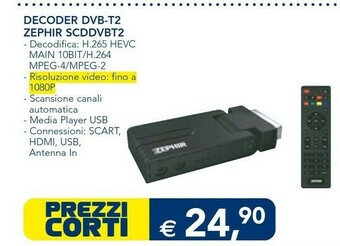 Esselunga Zephir Decoder DVB-T2 SCDDVBT2 offerta