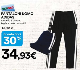 Ipercoop PANTALONI UOMO ADIDAS offerta
