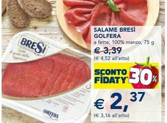 Esselunga Golfera Salame Bresi offerta