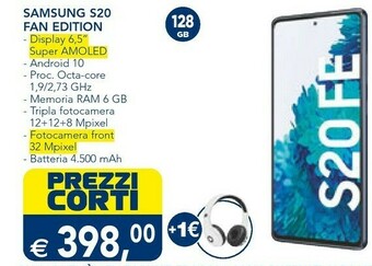 Esselunga Samsung Galaxy S20 FE 16,5 Cm (6.5") Dual SIM Ibrida 4G USB Tipo-C 6 GB 128 GB 4500 MAh offerta