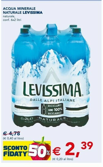 Esselunga Levissima Acqua Minerale Naturale offerta