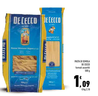 PASTA DI SEMOLA DE CECCO formati assortiti 500 g