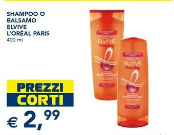 Esselunga L'Oreal Shampoo O Balsamo Elvive offerta