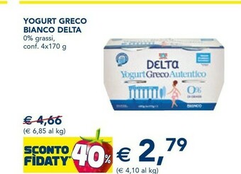 Esselunga Delta Yogurt Greco Bianco 170 G(ml) offerta