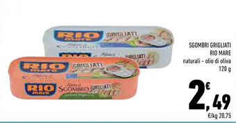 Conad Margherita SGOMBRI GRIGLIATI RIO MARE naturali olio di oliva 120 g offerta