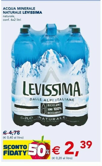 Esselunga Levissima Acqua Minerale Naturale offerta