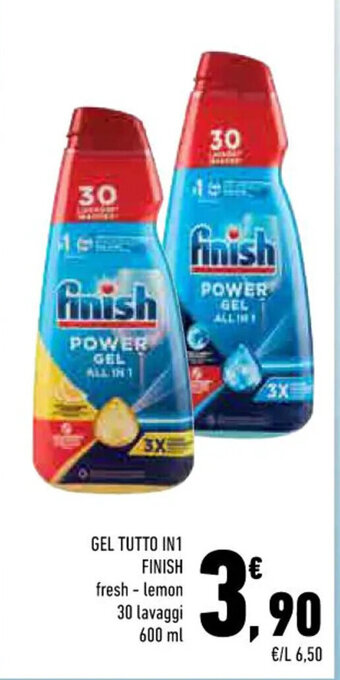 Conad Margherita GEL TUTTO IN 1 FINISH 30 lavaggi 600 ml offerta