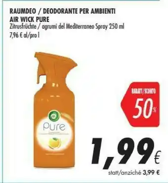 Coop Air wick Deodorante Per Ambienti Pure Agrumi Del Mediterraneo Spray offerta