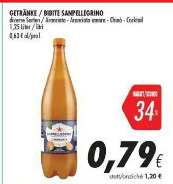 Coop San Pellegrino Aranciata Amara 1250 G(ml) offerta