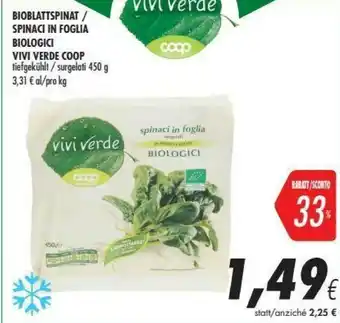 Coop Vivi verde coop Spinaci offerta