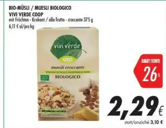 Coop Vivi verde coop Muesli offerta