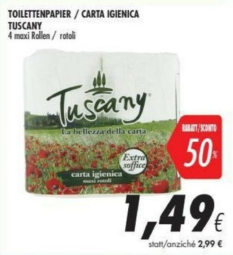 Coop Tuscany Carta Igienica offerta
