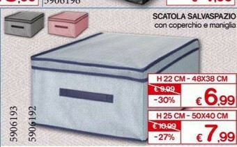 Satur Scatola Salvaspazio Con Coperchio Maniglia 5906192 offerta