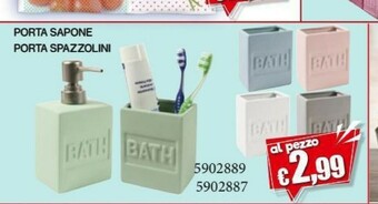 Satur Porta Sapone Porta Spazzolini offerta