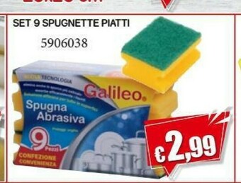 Satur Galileo Set 9 Spugnette Piatti 5906038 offerta