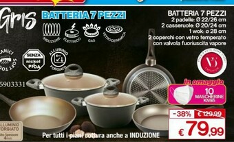 Satur Batteria Padelle, Casseruole, Wok, Coperchi offerta
