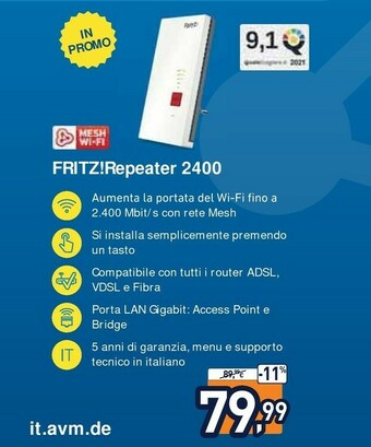 Unieuro Fritz! Modem wifi offerta