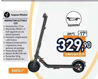 Unieuro Tempo Monopattino offerta