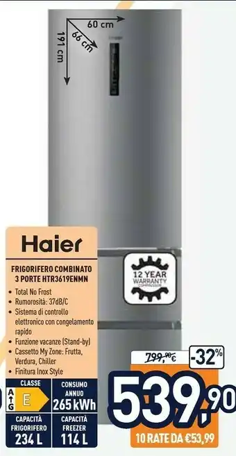 Unieuro Haier Frigoriferi offerta