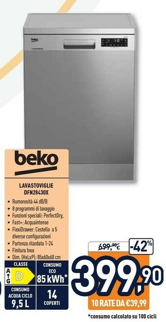 Unieuro Beko Lavastoviglie offerta
