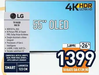 Unieuro LG TV OLED 55C15 offerta