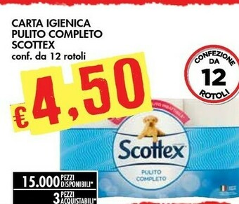Bennet Scottex Carta Igienica Pulito Completo offerta