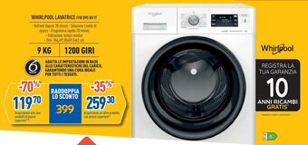 FreeShop WHIRLPOOL LAVATRICE FFB D95 BV IT offerta