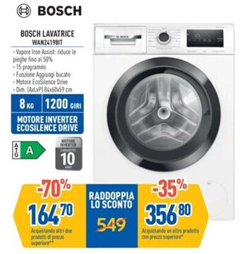 FreeShop BOSCH LAVATRICE WAN241981T offerta