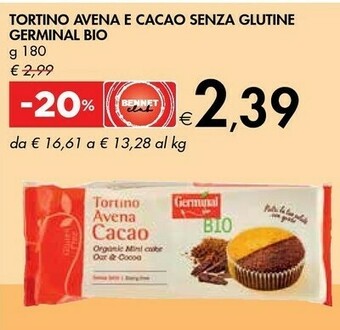 Bennet Germinal Tortino Avena Cacao Bio offerta