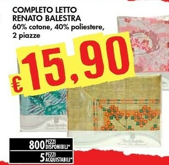 Bennet Renato Balestra Completo Letto offerta