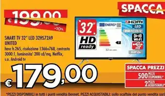 Bennet United Tv Led 32 Hs72a9 offerta