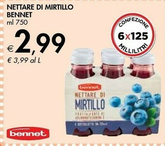 Bennet Bennet - Bio Succo Di Mela E Mirtillo Biologico offerta