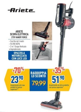 ARIETE SCOPA ELETTRICA 2759 HANDY FORCE