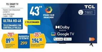 FreeShop TCL SMART TV 43P635 43" offerta