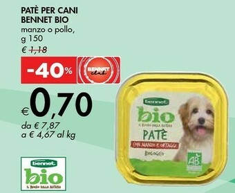 Bennet Patè Per Cani offerta