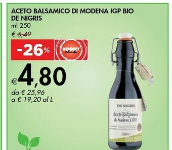 Bennet De nigris Aceto Balsamico Di Modena Igp Bio offerta