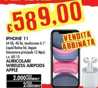 Bennet Apple IPhone 11 15,5 Cm (6.1") 64 GB Doppia SIM 4G Verde IOS 13 offerta