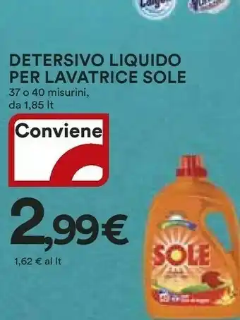 Coop Sole Detersivo Liquido Per Lavatrice offerta