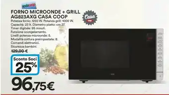 Coop Casa Coop Forno Microonde + Grill Ag823axg offerta