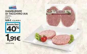 Coop Aia Hamburger Di Tacchino Con Rosmarino 200 G(ml) offerta